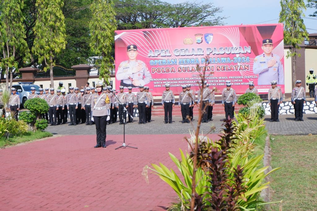 Wakapolda Sulsel Pimpin Apel Gelar Pasukan Operasi Zebra Pallawa 2024