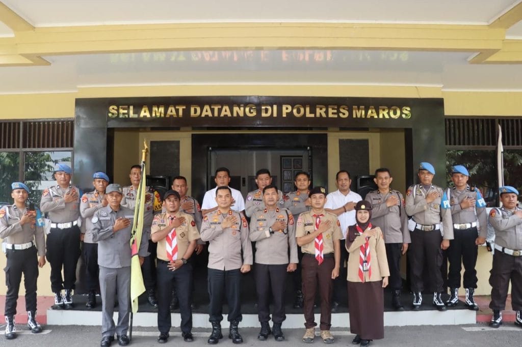 Kapolres Maros Lepas Kontingen Saka Bhayangkara Ikuti Peran Saka Nasional di Gorontalo